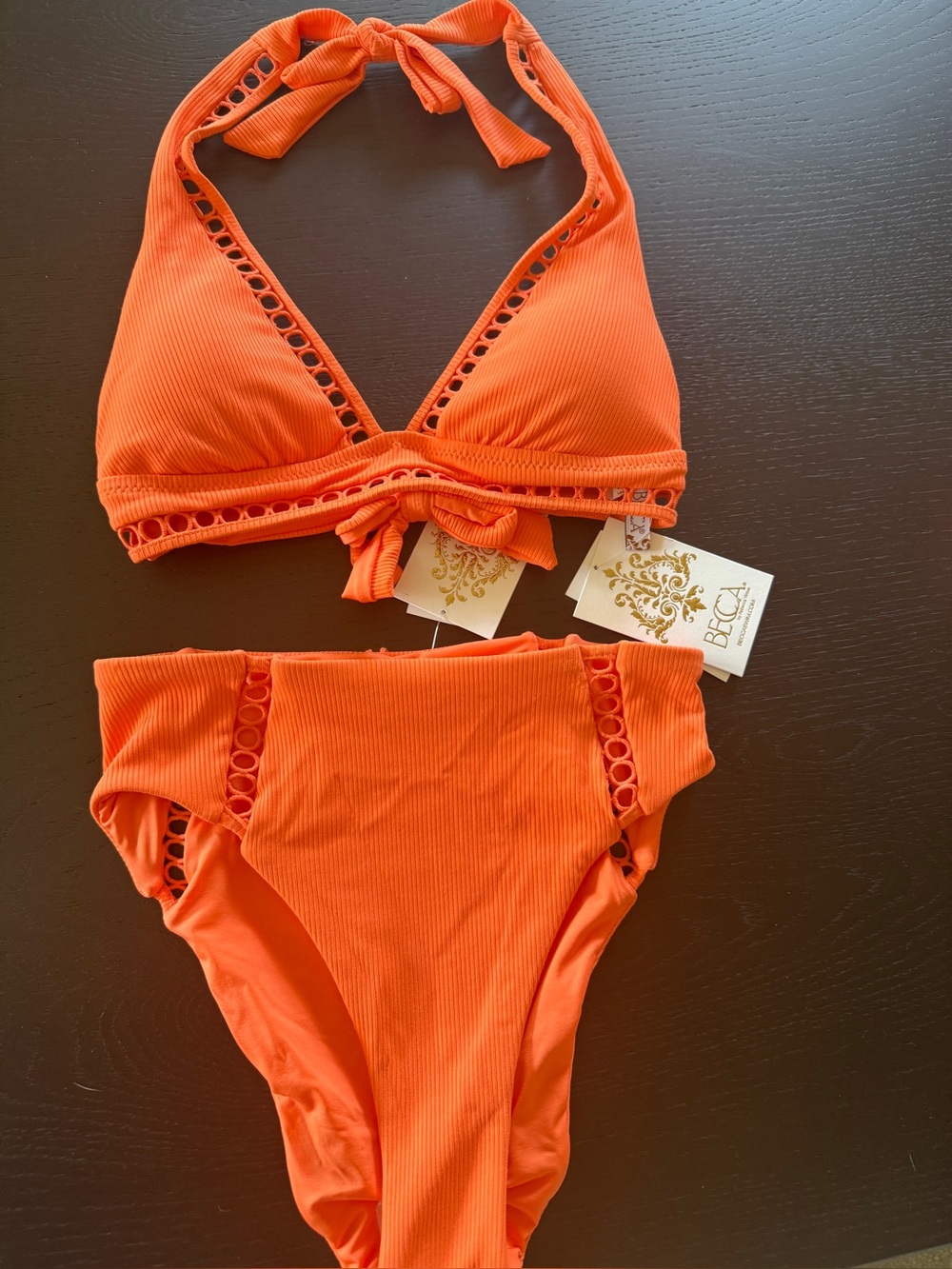 Becca NWTs Orange Bikini Small